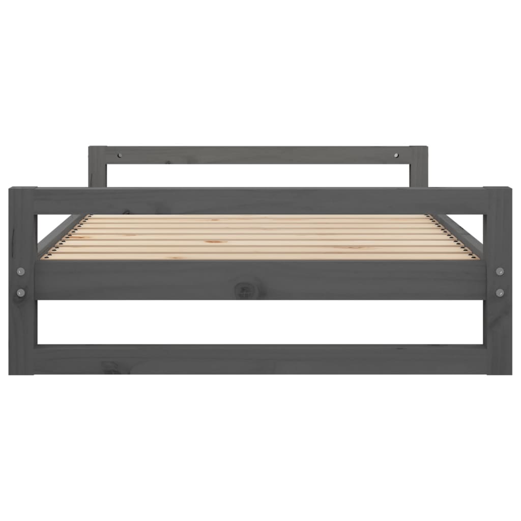 Cuccia per Cani Grigia 105,5x75,5x28 cm Legno Massello di Pino 821489