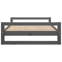 Cuccia per Cani Grigia 105,5x75,5x28 cm Legno Massello di Pino 821489