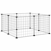 Gabbia per animali domestici a 8 pannelli nera 35x35 cm in acciaio 171621