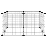 Gabbia per animali domestici a 8 pannelli nera 35x35 cm in acciaio 171621