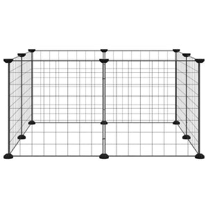 Gabbia per animali domestici a 8 pannelli nera 35x35 cm in acciaio 171621