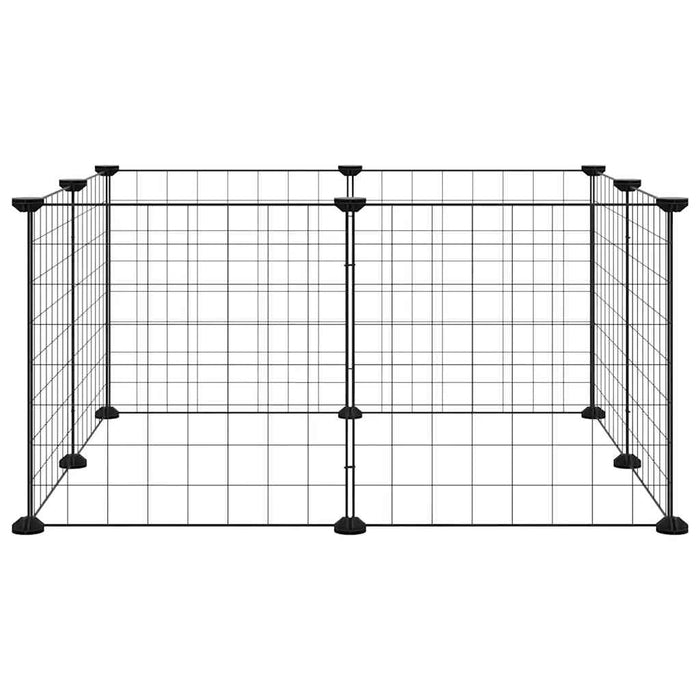 Gabbia per animali domestici a 8 pannelli nera 35x35 cm in acciaio 171621