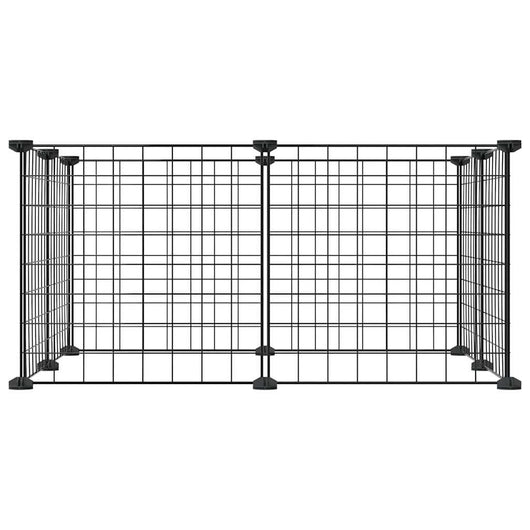 Gabbia per animali con 8 pannelli 35 x 35 cm acciaio nero 02_0041600