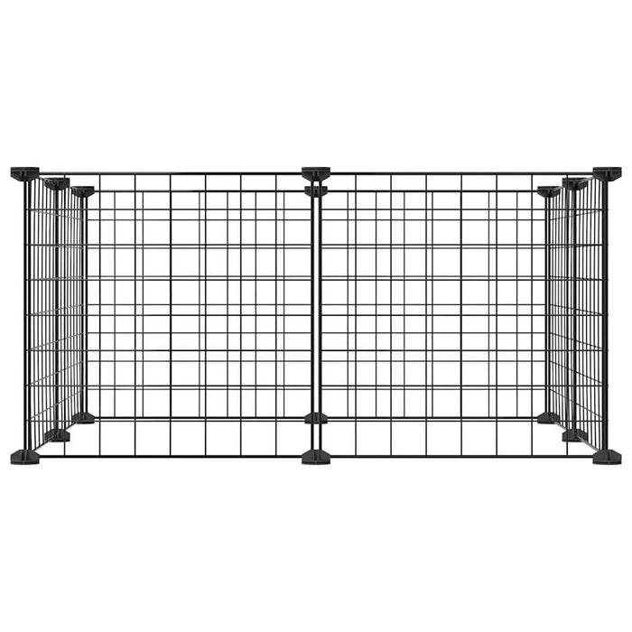 Gabbia per animali con 8 pannelli 35 x 35 cm acciaio nero 02_0041600