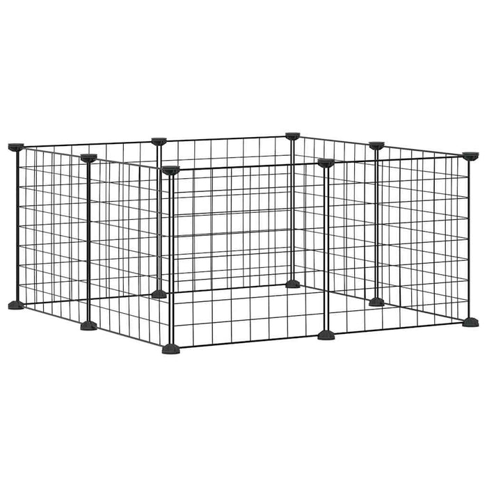 Gabbia per Animali Domestici 8 Pannelli Nero 35x35 cm Acciaio cod mxl 53031