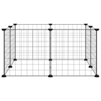 Gabbia per animali domestici a 8 pannelli nera 35x35 cm in acciaio 171621