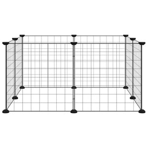 Gabbia per animali domestici a 8 pannelli nera 35x35 cm in acciaio 171621