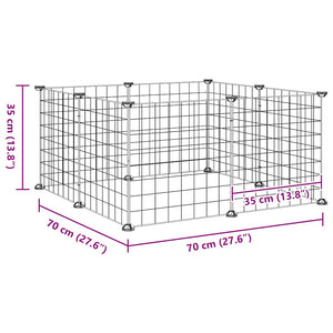 Gabbia per animali domestici a 8 pannelli nera 35x35 cm in acciaio 171621