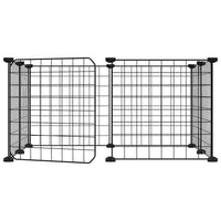 Gabbia per Animali 8 Pannelli con Porta Nero 35x35 cm Acciaio cod mxl 75276