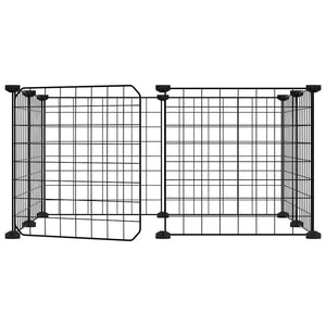 Gabbia per Animali 8 Pannelli con Porta Nero 35x35 cm Acciaio cod mxl 75276