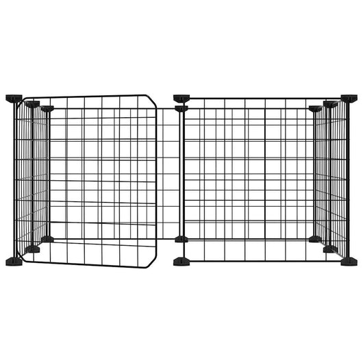 Gabbia per animali con 8 pannelli e porta 35 x 35 cm nera 02_0041607
