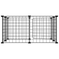 Gabbia per Animali 8 Pannelli con Porta Nero 35x35 cm Acciaio cod mxl 75276