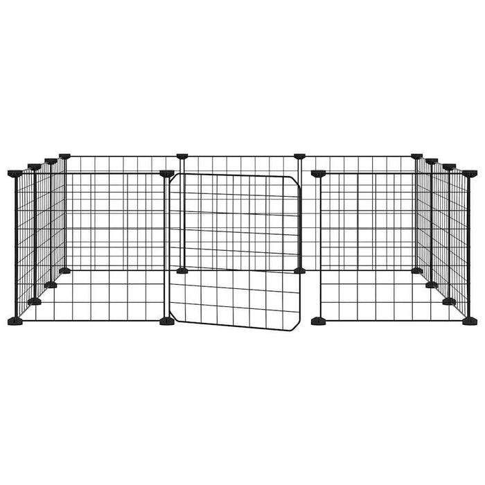 Gabbia per Animali 12 Pannelli con Porta Nero 35x35 cm Acciaio cod mxl 53795