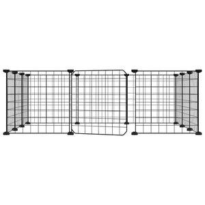 Gabbia per animali con 12 pannelli e porta 35 x 35 cm nera 02_0041562