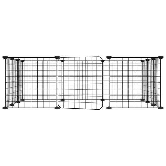 Gabbia per animali con 12 pannelli e porta 35 x 35 cm nera 02_0041562