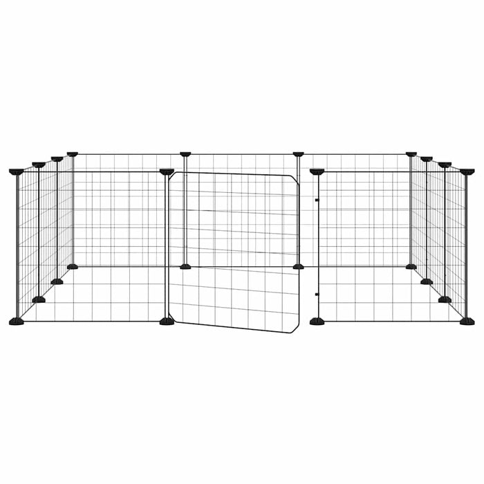 Gabbia per animali domestici a 12 pannelli con porta nera 35x35 cm in acciaio 171623