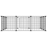 Gabbia per Animali 12 Pannelli con Porta Nero 35x35 cm Acciaio cod mxl 53795