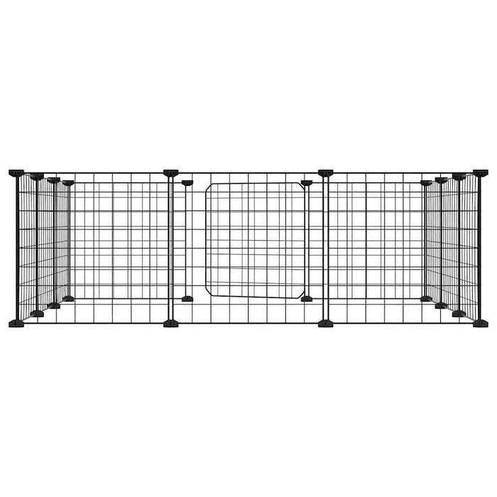 Gabbia per Animali 12 Pannelli con Porta Nero 35x35 cm Acciaio cod mxl 53795