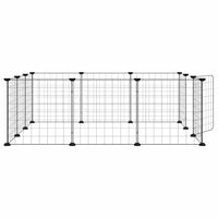 Gabbia per animali domestici a 12 pannelli con porta nera 35x35 cm in acciaio 171623