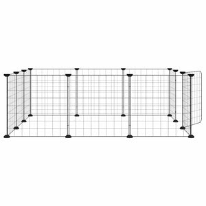 Gabbia per animali domestici a 12 pannelli con porta nera 35x35 cm in acciaio 171623