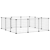 Gabbia per animali domestici a 12 pannelli con porta nera 35x35 cm in acciaio 171623