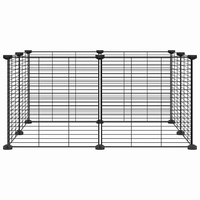 Gabbia per Animali Domestici 8 Pannelli Nero 35x35 cm Acciaio cod mxl 54291