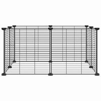 Gabbia per animali con 8 pannelli 35 x 35 cm acciaio nero 02_0041599