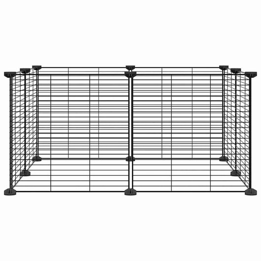 Gabbia per animali con 8 pannelli 35 x 35 cm acciaio nero 02_0041599