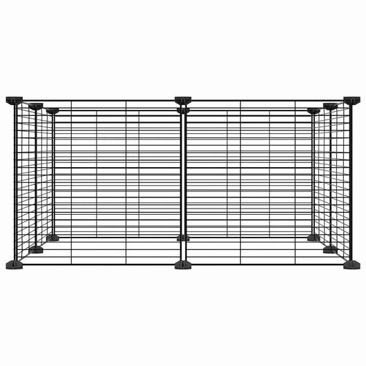 Gabbia per animali con 8 pannelli 35 x 35 cm acciaio nero 02_0041599