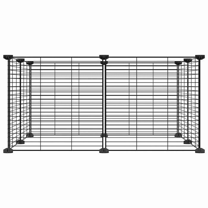 Gabbia per animali con 8 pannelli 35 x 35 cm acciaio nero 02_0041599