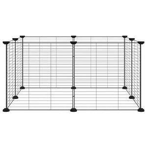 Gabbia per animali domestici a 8 pannelli nera 35x35 cm in acciaio 171624