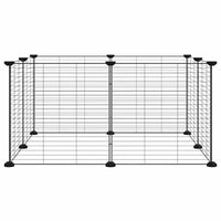 Gabbia per animali domestici a 8 pannelli nera 35x35 cm in acciaio 171624