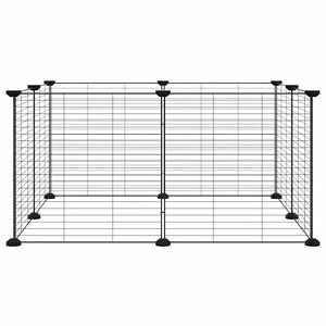 Gabbia per animali domestici a 8 pannelli nera 35x35 cm in acciaio 171624