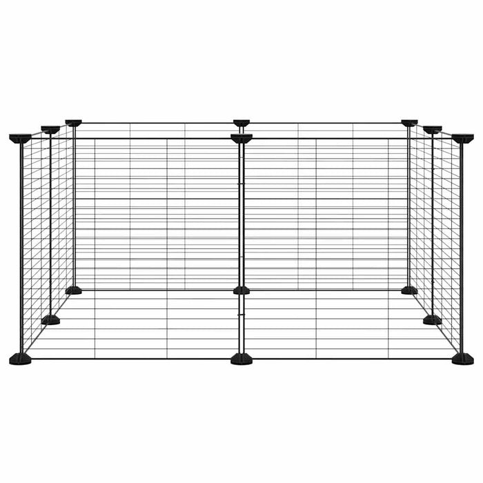 Gabbia per animali domestici a 8 pannelli nera 35x35 cm in acciaio 171624