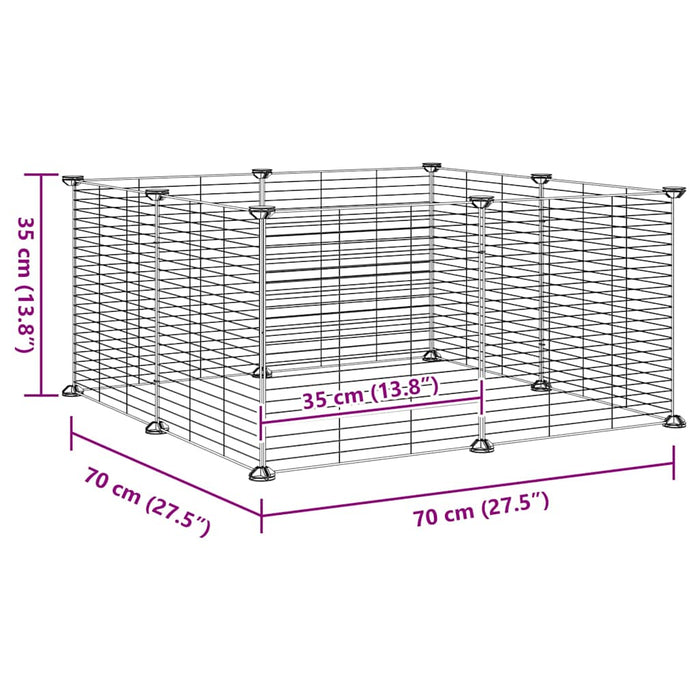 Gabbia per animali domestici a 8 pannelli nera 35x35 cm in acciaio 171624