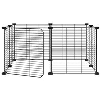 Gabbia per Animali 8 Pannelli con Porta Nero 35x35 cm Acciaio cod mxl 75735