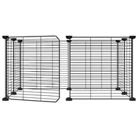 Gabbia per Animali 8 Pannelli con Porta Nero 35x35 cm Acciaio cod mxl 75735