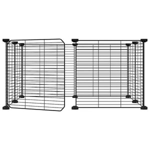 Gabbia per Animali 8 Pannelli con Porta Nero 35x35 cm Acciaio cod mxl 75735