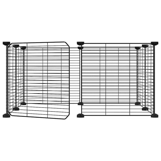 Gabbia per animali con 8 pannelli e porta 35 x 35 cm nera 02_0041605