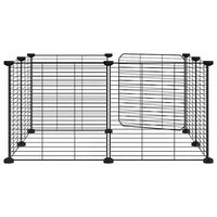 Gabbia per Animali 8 Pannelli con Porta Nero 35x35 cm Acciaio cod mxl 75735