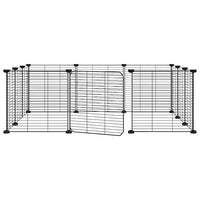 Gabbia per Animali 12 Pannelli con Porta Nero 35x35 cm Acciaio cod mxl 53723