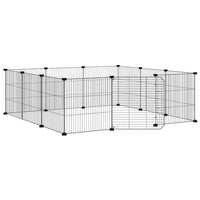 Gabbia per animali domestici a 12 pannelli con porta nera 35x35 cm in acciaio 171626