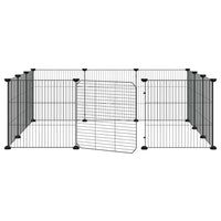 Gabbia per animali domestici a 12 pannelli con porta nera 35x35 cm in acciaio 171626