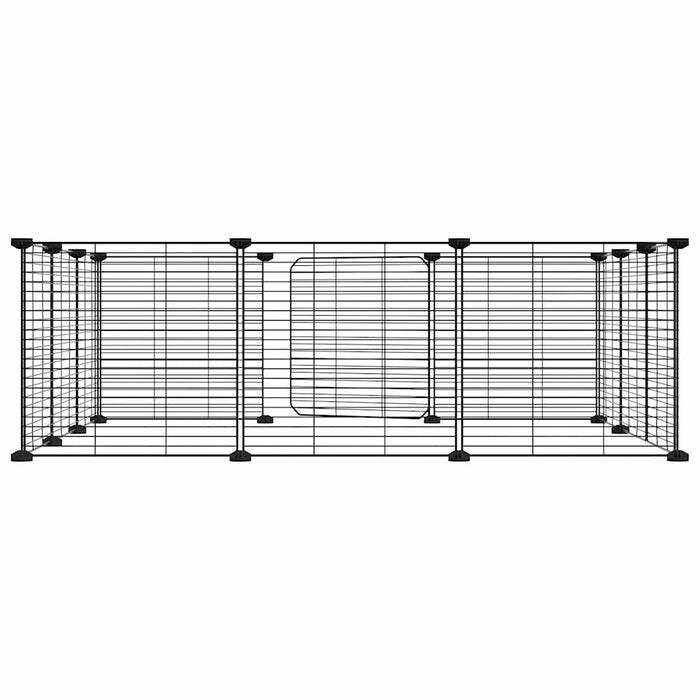 Gabbia per Animali 12 Pannelli con Porta Nero 35x35 cm Acciaio cod mxl 53723