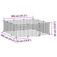 Gabbia per Animali 12 Pannelli con Porta Nero 35x35 cm Acciaio cod mxl 53723