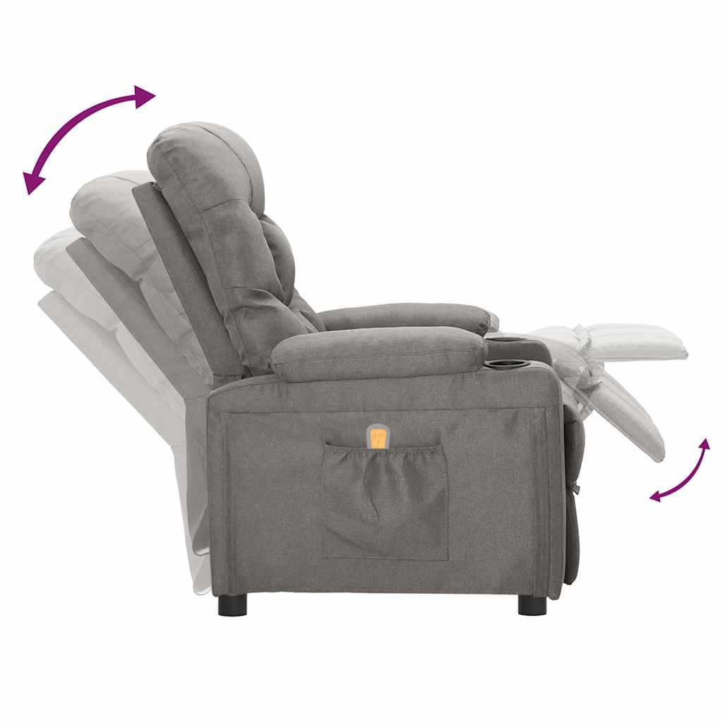 Poltrona Massaggiante in Tessuto Grigio Chiaro 345390