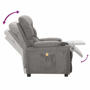 Poltrona Massaggiante in Tessuto Grigio Chiaro 345390