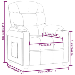 Poltrona reclinabile in tessuto marrone scuro 348075