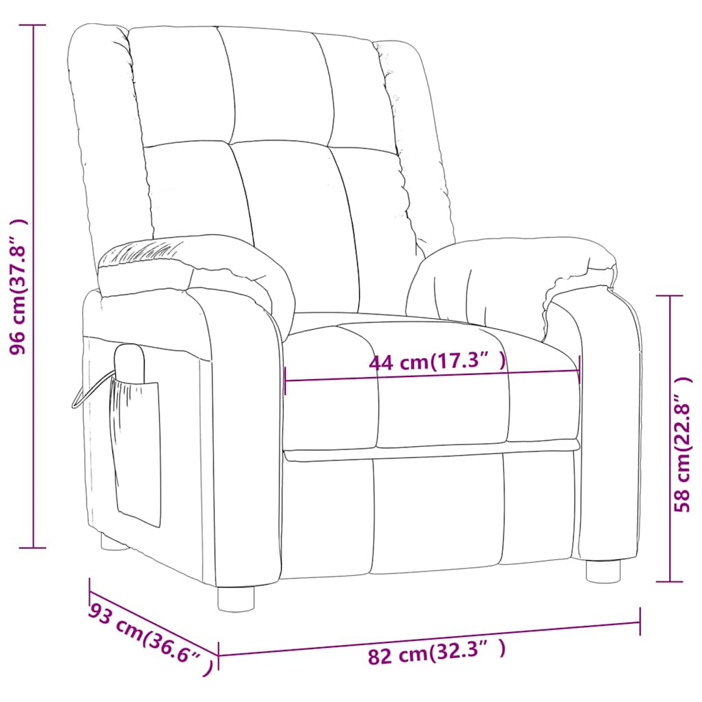 Sedia da massaggio Marrone scuro 82 x 93 x 96 cm Tessuto 348125