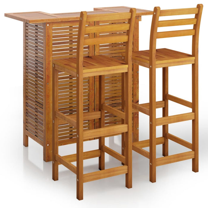 Set da Bar per Giardino 3 pz in Legno Massello di Acacia 3115998
